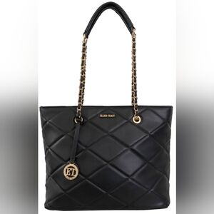Ellen Tracy Black Diamond Quilted Women's Tote Bag
